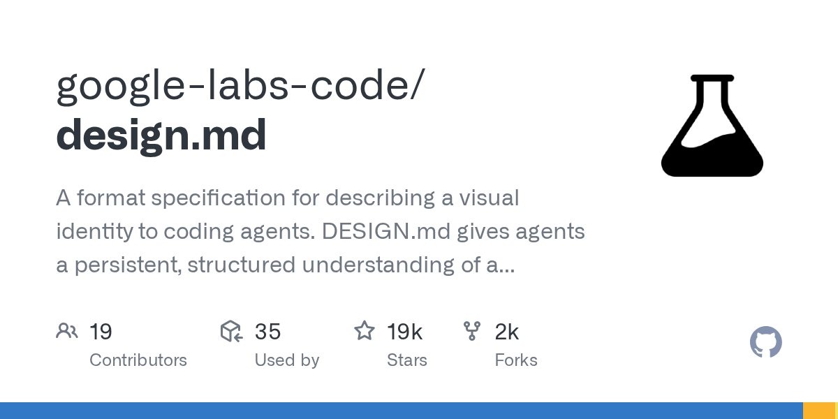 Google Labs 发布 DESIGN.md —— 让 AI 编程助手理解你的设计体系的规范格式-无双技术网