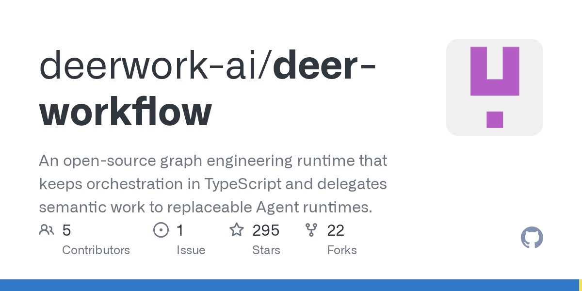 Deer Workflow：字节跳动开源的 TypeScript Graph Engineering 运行时，用代码编排 AI Agent 工作流-无双技术网