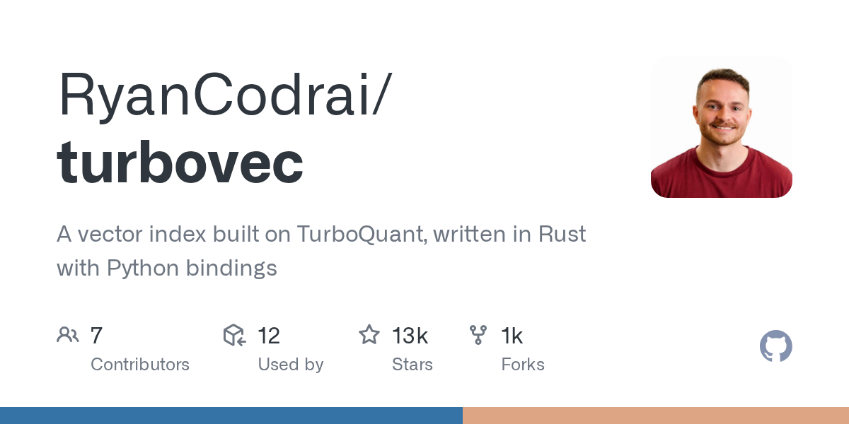 turbovec:基于 Google TurboQuant 的高性能 Rust 向量索引,比 FAISS 更快更省内存-无双技术网