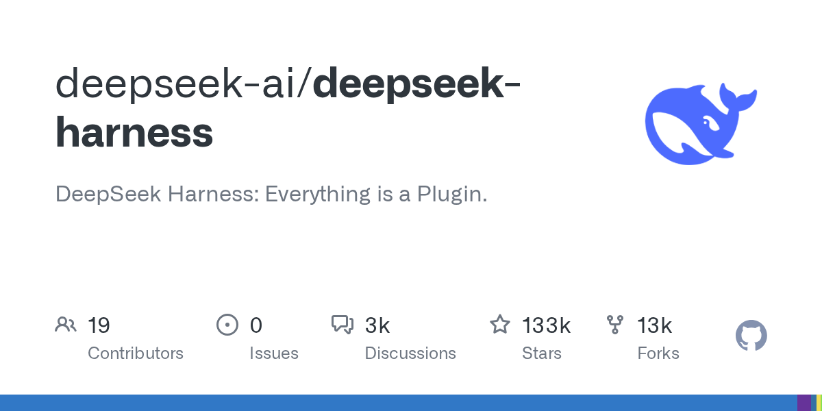 DeepSeek Harness：13 万星的开源智能体框架，一切皆插件-无双技术网