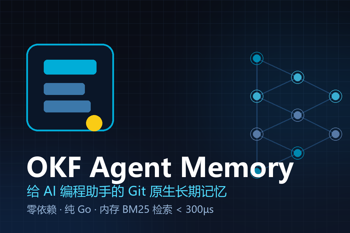 OKF Agent Memory:用 Git 给 AI 编程助手装上「永不遗忘」的项目记忆,检索快到 300 微秒-无双技术网
