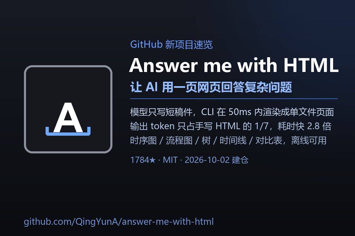 Answer me with HTML:让 AI 把复杂问题讲成一页网页,输出 token 只要手写 HTML 的七分之一-无双技术网