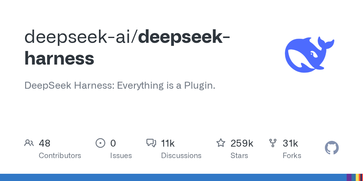 GitHub 热门项目推荐:deepseek-harness(TypeScript|259449 Star)-无双技术网