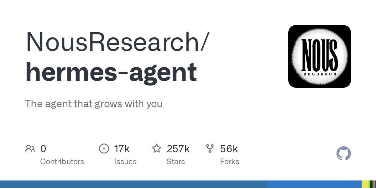 GitHub 热门项目推荐:hermes-agent(Python|256819 Star)-无双技术网